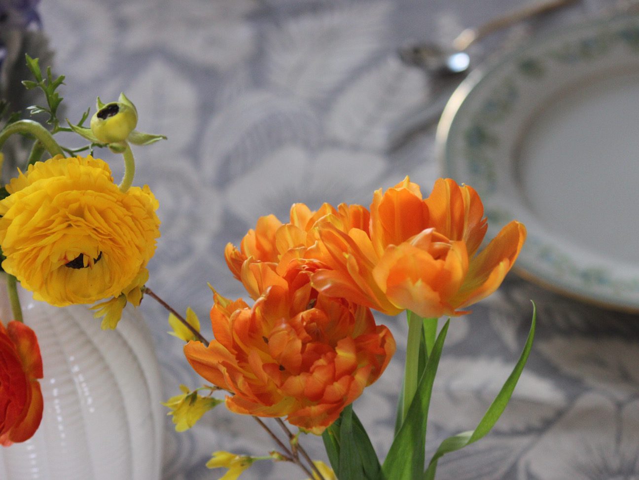 Orange Tulip Yellow Ranunculus